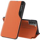 Hurtel Eco Leather View Case elegant bookcase type case with kickstand for Samsung Galaxy S21+ 5G (S21 Plus 5G) orange