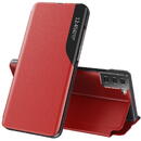 Hurtel Eco Leather View Case elegant bookcase type case with kickstand for Samsung Galaxy S21+ 5G (S21 Plus 5G) red