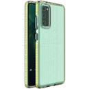 Hurtel Spring Case clear TPU gel protective cover with colorful frame for Samsung Galaxy S21 5G yellow