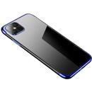 Hurtel Clear Color Case Gel TPU Electroplating frame Cover for Samsung Galaxy S21 Ultra 5G blue