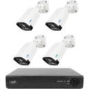 Pachet supraveghere video NVR PNI House IP716, 16 canale IP 4K, H.265, ONVIF  si 4 camere PNI IP125 cu IP, 5MP, IP66