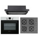 Pachet Cuptor Incorporabil Electric, Studio Casa Napoli Clasic, 65L + Plita Clasica Gaz, Incorporabila, 4 arzatoare gaz, Studio Casa CRY 4F Venezia +Hota telescopica incorporabila Studio Casa Wind Turbo Black