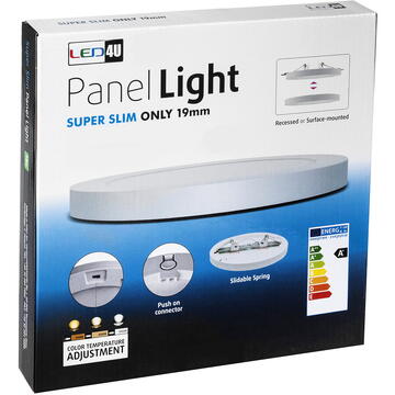 Plafon LED 6 în 1, montat încastrabil, ultra subțire 18W 3 culori (WW, NW, CW) Led4U LD130 sursă de alimentare încorporată