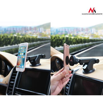 Suport Maclean, mașină, pentru telefon, magnetic, suport cu ventuză, MC-787