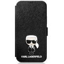 Karl Lagerfeld Karl Lagerfeld KLFLBKP12SIKMSBK iPhone 12 mini 5,4" Negru/black book Saffiano Ikonik Metal