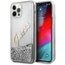 Guess GUHCP12LGLVSSI iPhone 12 Pro Max 6.7" silver/silver hardcase Glitter Vintage Script