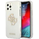 Guess Guess GUHCP12LPCUGL4GTR iPhone 12 Pro Max 6.7&quot; transparent hard case Glitter 4G Big Logo