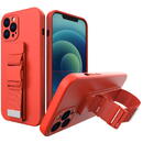 Hurtel Rope case gel case with a lanyard chain handbag lanyard Samsung Galaxy A21S red