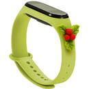 Hurtel Strap Xmas Wristband for Xiaomi Mi Band 4 / Mi Band 3 Christmas Silicone Strap Bracelet Green (Mistletoe)