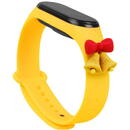 Hurtel Strap Xmas Wristband for Xiaomi Mi Band 6 / Mi Band 5 Christmas Silicone Strap Bracelet Yellow (bells)