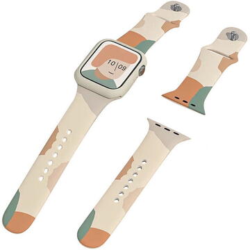 Hurtel Strap Moro Band For Apple Watch Ultra / 8/7/6 / SE / 5/4/3/2 (49mm / 45mm / 44mm / 42mm) Silicone Strap Watch Bracelet Pattern 5