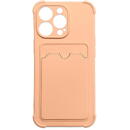 Card Armor Case Pouch Cover for iPhone 13 Pro Card Wallet Silicone Armor Air Bag Cover Pink