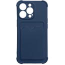 Hurtel Card Armor Case Pouch Cover for iPhone 13 Pro Max Card Wallet Silicone Air Bag Armor Case Navy Blue