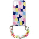 Color Chain Case gel flexible elastic case cover with a chain pendant for iPhone 13 Pro Max multicolour  (1)