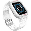Protect Strap Band Band with Case for Apple Watch 7 / SE (41/40 / 38mm) Case Armored Watch Cover White