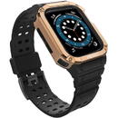 Protect Strap Band with Case for Apple Watch 7 / SE (45/44 / 42mm) Case Armored Watch Cover Black
