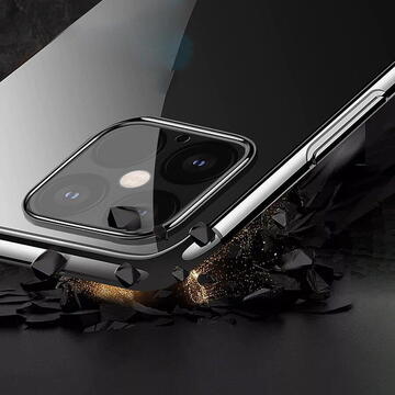 Husa Hurtel Clear Color case TPU gel cover with a metallic frame for Xiaomi Redmi Note 11S / Note 11 black