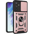 Hurtel Hybrid Armor Camshield case for Samsung Galaxy A54 5G armored case with camera cover pink