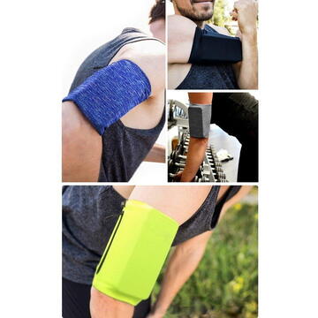 Hurtel Elastic fabric armband armband for running fitness L blue