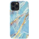 Kingxbar Marble Series case decorated printed marble iPhone 12 mini blue