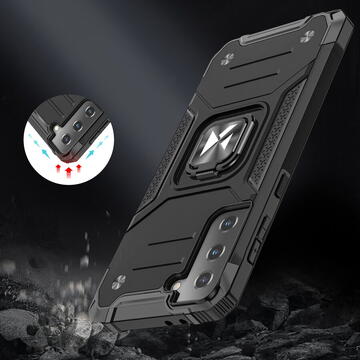 Husa Wozinsky Ring Armor Tough Hybrid Case Cover + Magnetic Mount for Samsung Galaxy S22 gold