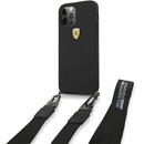 Ferrari Ferrari FESTRAHCP12MBK iPhone 12/12 Pro 6.1&quot; black/black hardcase On Track Silicone with strap