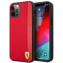 Ferrari FESAXHCP12LRE iPhone 12 Pro Max 6.7" red/red hardcase On Track Carbon Stripe