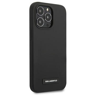 Husa Karl Lagerfeld KLHCP13XSLMP1K iPhone 13 Pro Max 6,7" hardcase Negru/black Silicone Plaque