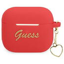 Guess GUA3LSCHSR AirPods 3 cover red/red Silicone Charm Heart Collection