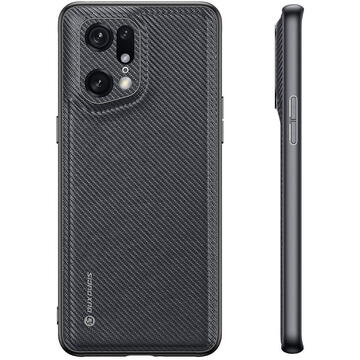 Husa Dux Ducis Fino case cover covered with nylon material Oppo Find X5 Pro black