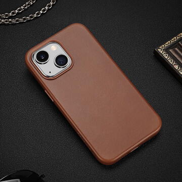 Husa Dux Ducis Naples case for iPhone 14 magnetic leather case MagSafe brown