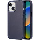Dux Ducis Naples case for iPhone 14 Plus magnetic leather case MagSafe blue