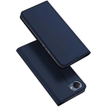 Husa Dux Ducis Skin Pro Case For Realme C30 / Realme Narzo 50i Prime Cover Flip Card Wallet Stand Blue