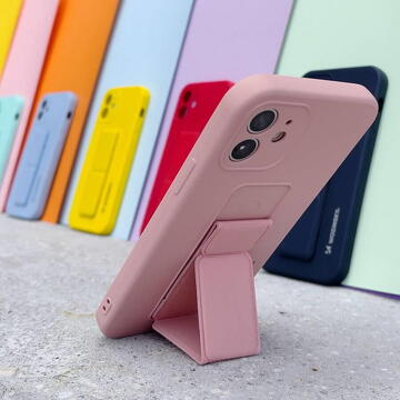 Husa Wozinsky Kickstand Case silicone case with stand for iPhone 13 Pro Max pink