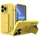 Wozinsky Kickstand Case silicone case with stand for iPhone 13 Pro Max yellow