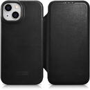 iCarer iCarer CE Oil Wax Premium Leather Folio Case iPhone 14 magnetic flip case MagSafe black (AKI14220705-BK)