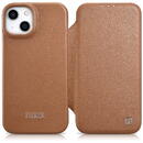 iCarer iCarer CE Premium Leather Folio Case iPhone 14 magnetic flip case MagSafe brown (WMI14220713-BN)