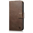 iCarer iCarer Oil Wax Wallet Case 2in1 Case iPhone 14 Leather Flip Cover Anti-RFID Brown (WMI14220721-BN)