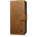 iCarer iCarer Oil Wax Wallet Case 2in1 Case iPhone 14 Leather Flip Cover Anti-RFID brown (WMI14220721-TN)