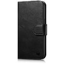 iCarer iCarer Oil Wax Wallet Case 2in1 Cover iPhone 14 Pro Leather Flip Cover Anti-RFID black (WMI14220722-BK)