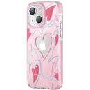 KINGXBAR Kingxbar Heart Star Series case for iPhone 14 pink heart case