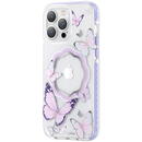 KINGXBAR Kingxbar Butterfly Series magnetic case for iPhone 14 Plus MagSafe case with butterflies purple