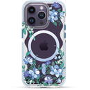 KINGXBAR Kingxbar Flora Series magnetic case for iPhone 14 MagSafe decorated with orchid flowers print