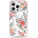 KINGXBAR Kingxbar Flora Series magnetic case for iPhone 14 Pro MagSafe decorated with rose flowers print
