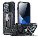 JOYROOM Joyroom Dual Hinge case for iPhone 14 Pro armored case with a stand and a ring holder black