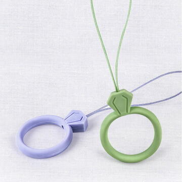 Hurtel Silicone lanyard for the phone diamond ring pendant for a finger orange
