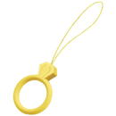 Hurtel Silicone lanyard for the phone diamond ring pendant for a finger yellow