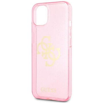 Guess GUHCP13SPCUGL4GPI iPhone 13 mini 5.4&quot; pink/pink hard case Glitter 4G Big Logo