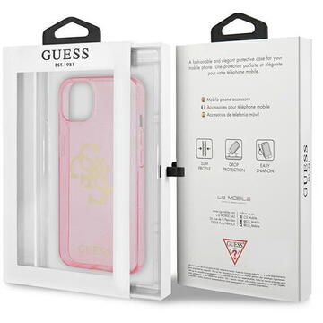 Guess GUHCP13SPCUGL4GPI iPhone 13 mini 5.4&quot; pink/pink hard case Glitter 4G Big Logo