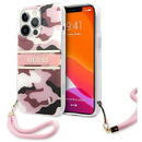 Guess GUHCP13LKCABPI iPhone 13 Pro / 13 6.1" pink/pink hardcase Camo Strap Collection